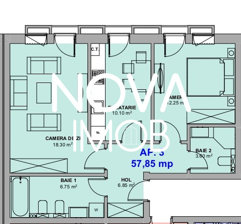 Apartament cu predare la CHEIE - 2 camere - decomandat - Doamna Stanca 