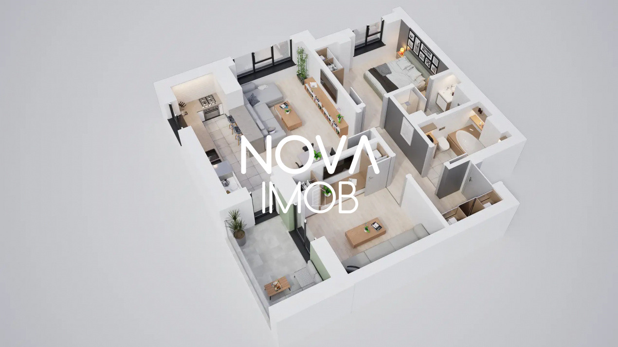 Apartament 3 camere, etaj intermediar, ansamblu nou Calea Surii Mici