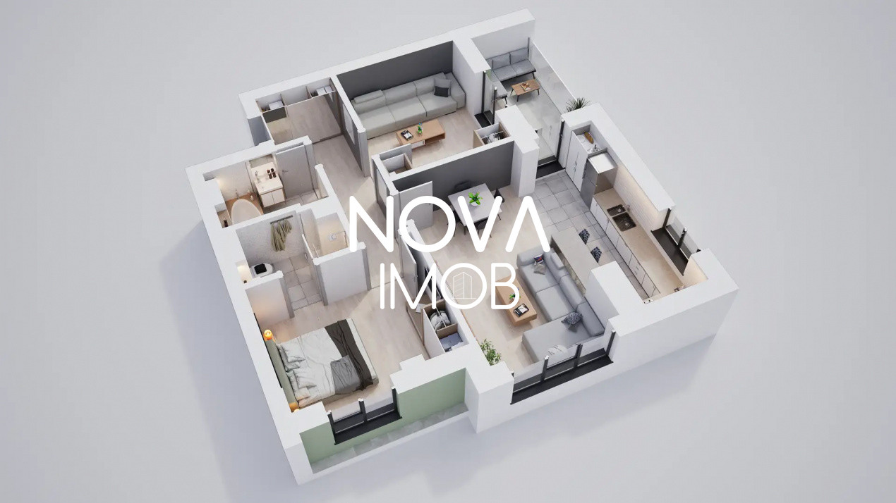 Apartament 3 camere, etaj intermediar, ansamblu nou Calea Surii Mici