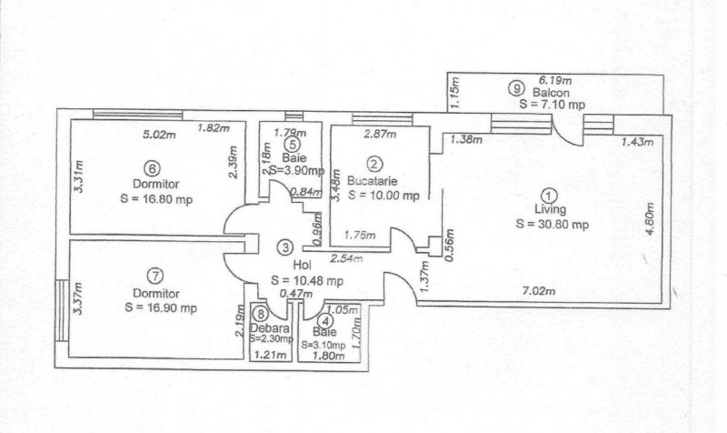 Apartament 3 camere, bloc nou - Strand