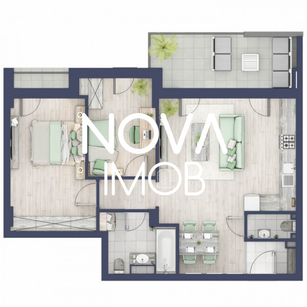 Apartament 3 camere, NOU - Turnisor, Complexul Green Hill